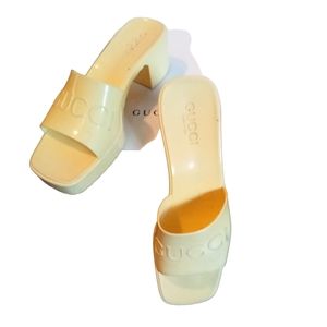 Yellow Gucci High Sandals